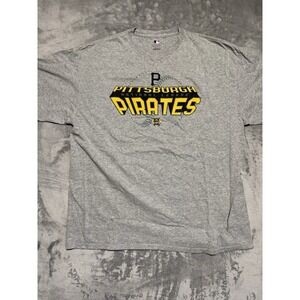 Pittsburgh Pirates MLB Logo‎ Gray T-Shirt Size 2XL Baseball
